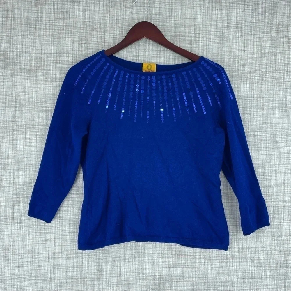 Ruby Rd. long sleeve light weight sweater top Womens Size PL 2531